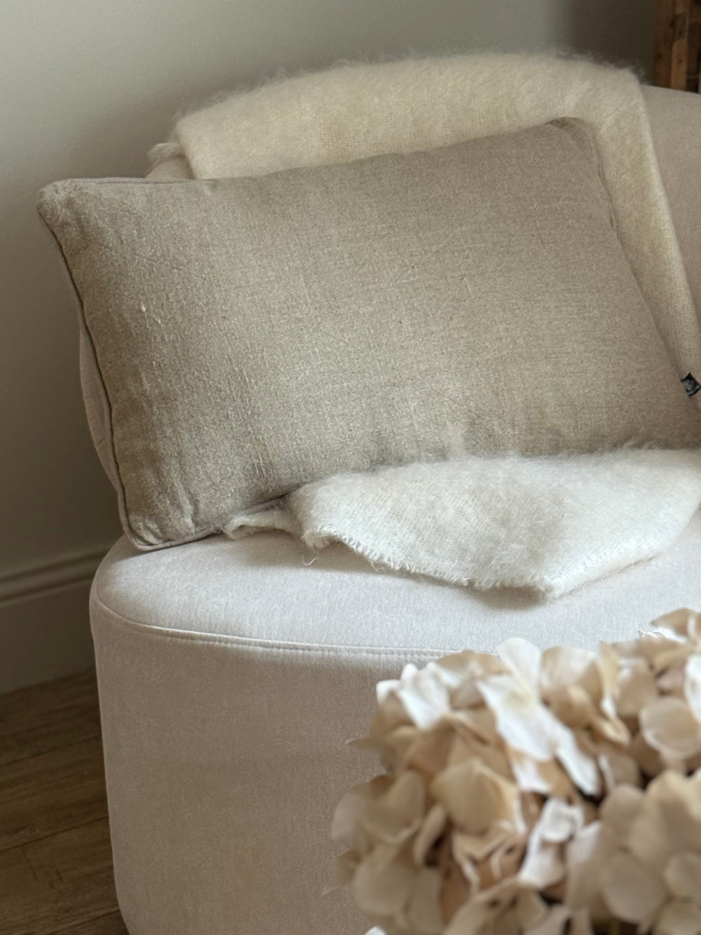 Coussin lin et coton NATUREL