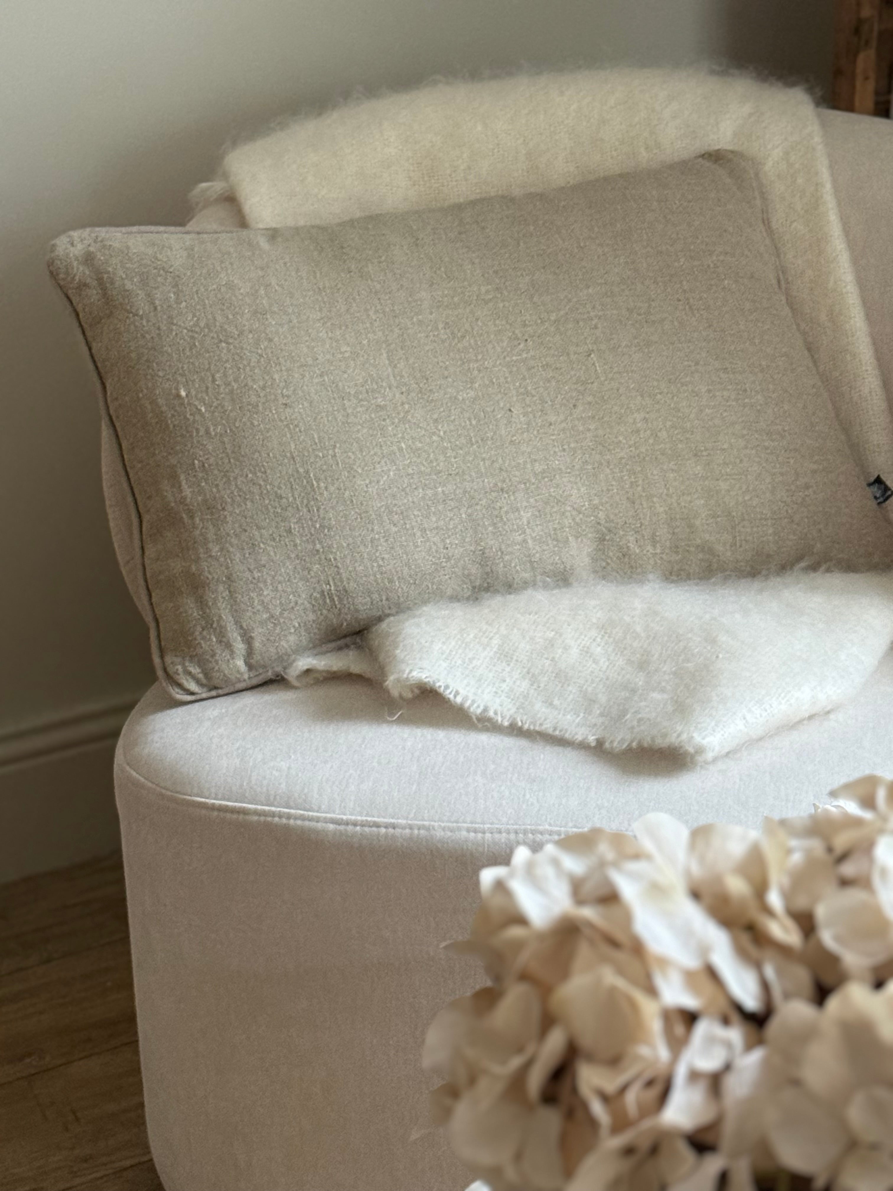 Coussin lin et coton NATUREL