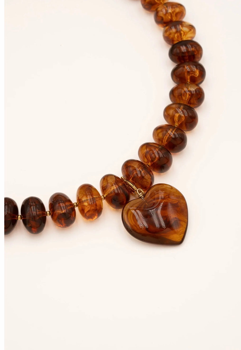 Collier cœur marron