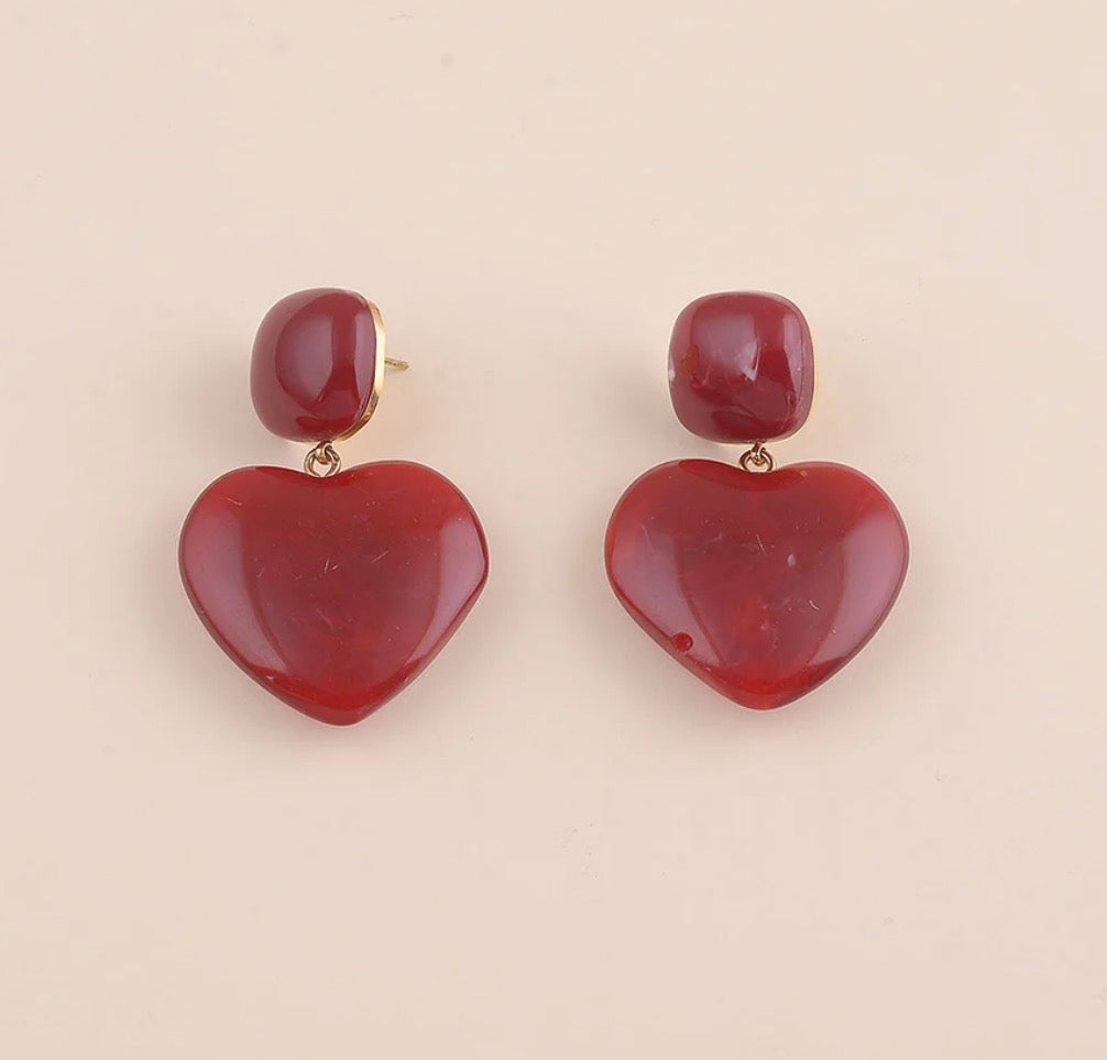 Boucles d’oreilles bordeaux