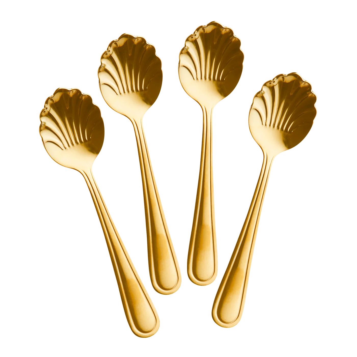 Lot de 4 cuillères dorées coqui