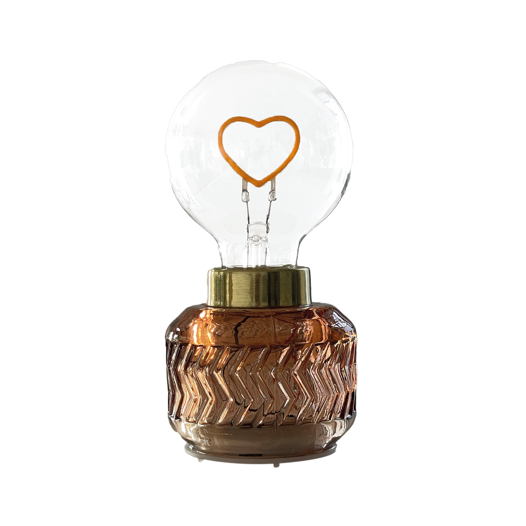 Petite lampe led cœur ambre