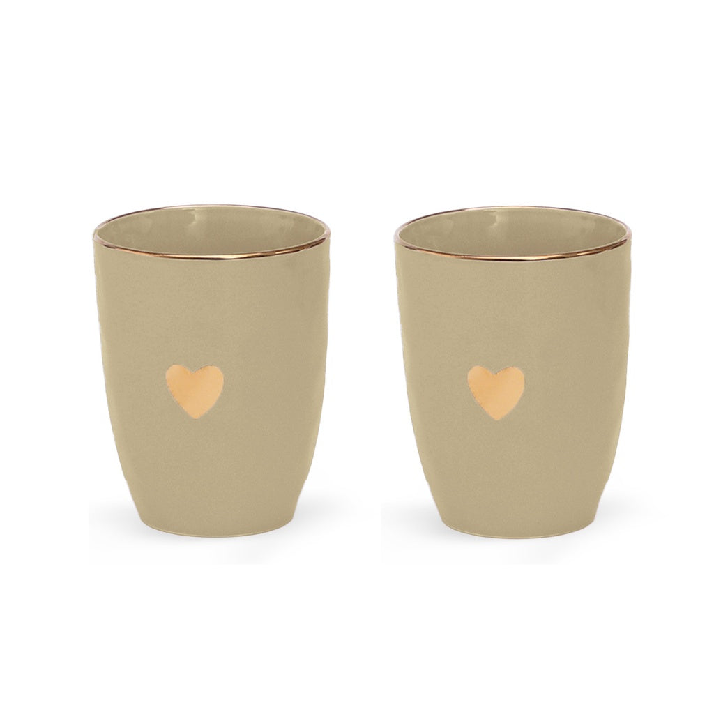Duo de tasses cœur doré