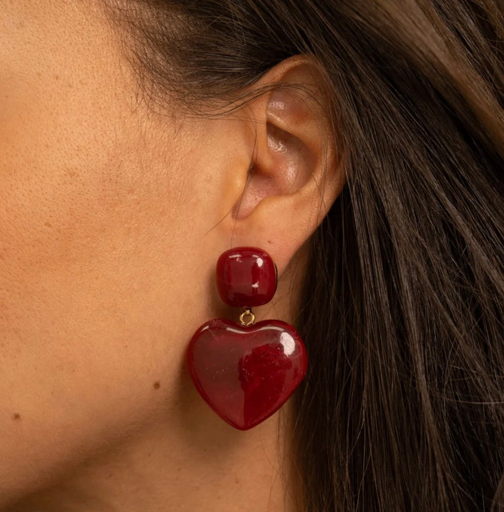 Boucles d’oreilles bordeaux