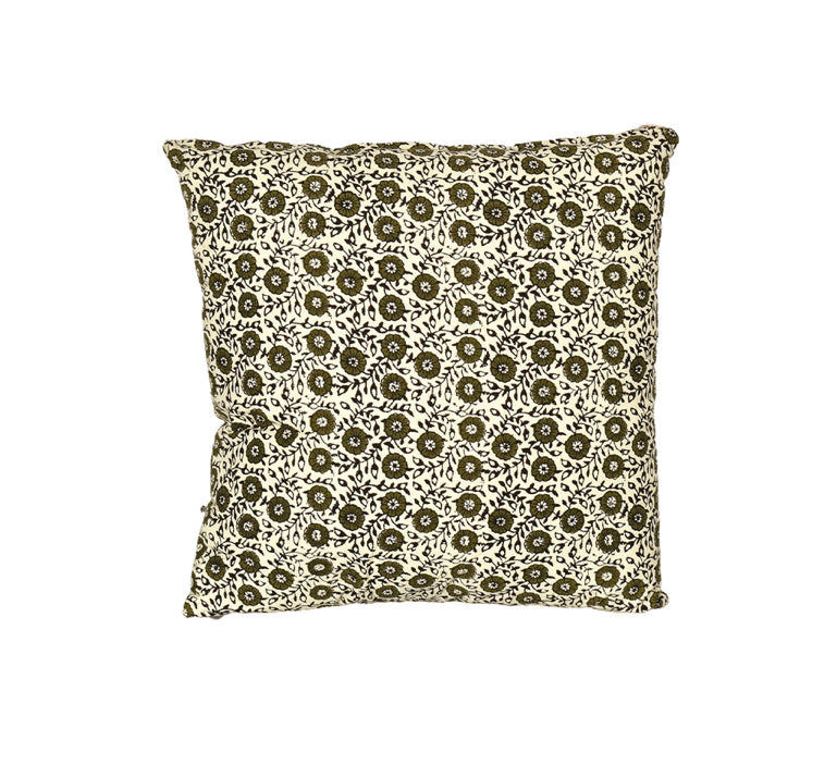 Coussin carré kaki Delhi