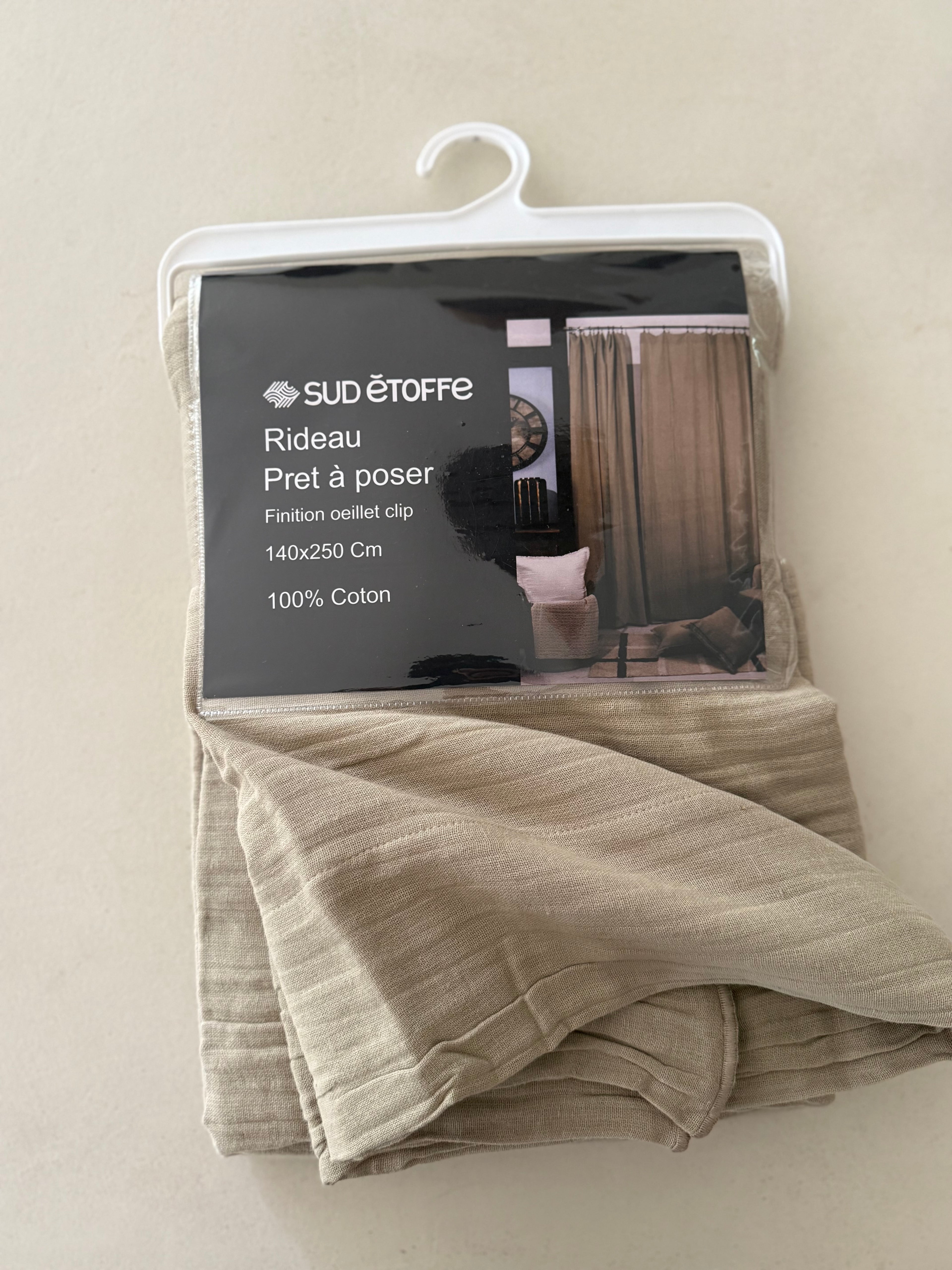 Rideau gaze de coton Naturel