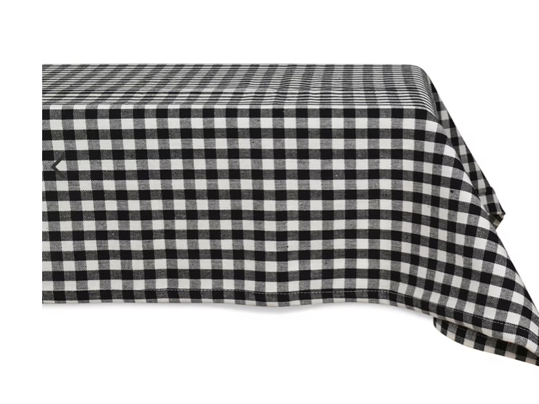 Nappe vichy noir rectangulaire 160 x 250 cm