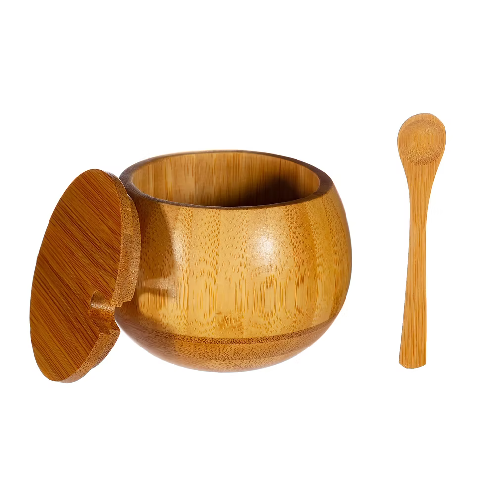 Pot en bambou et sa cuillère