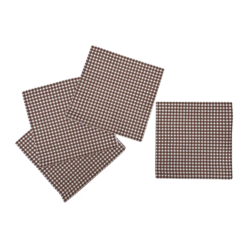 Serviettes en papier vichy marron