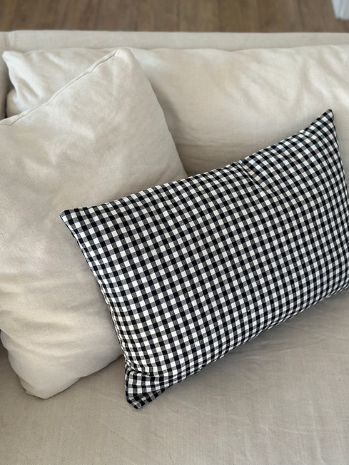 Coussin vichy noir