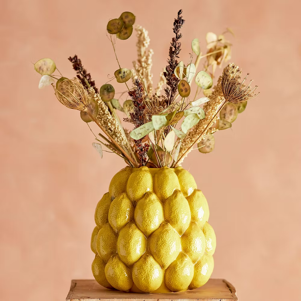 Vase citron en grès