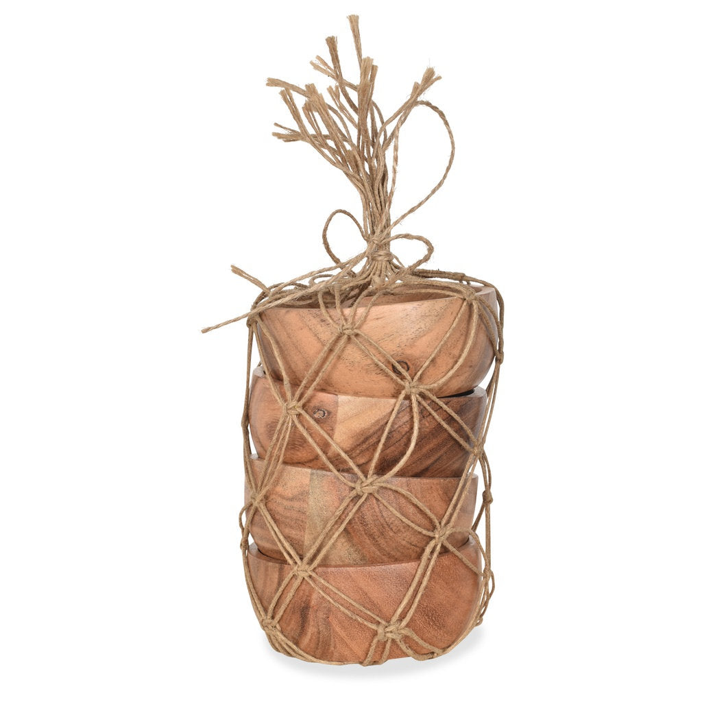Set de 4 coupelles en bois