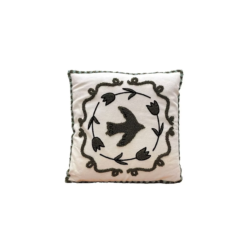 Coussin colombe kaki