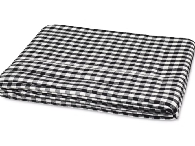 Nappe vichy noir rectangulaire 160 x 250 cm