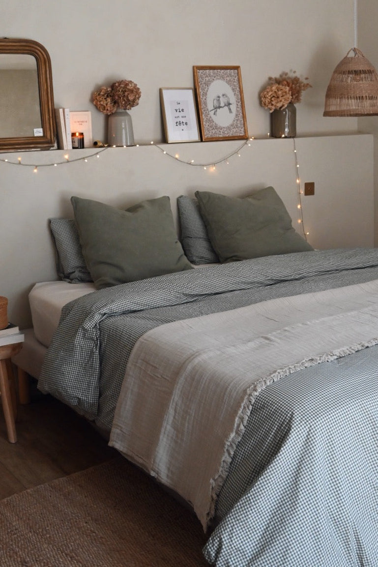 Jeté de lit gaze de coton Naturel