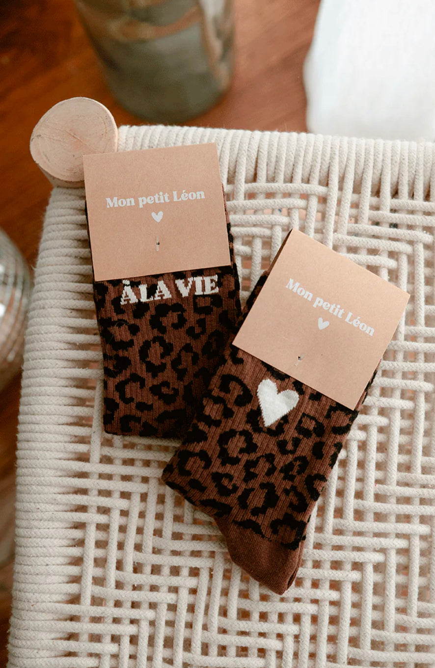 Chaussettes femme léopard