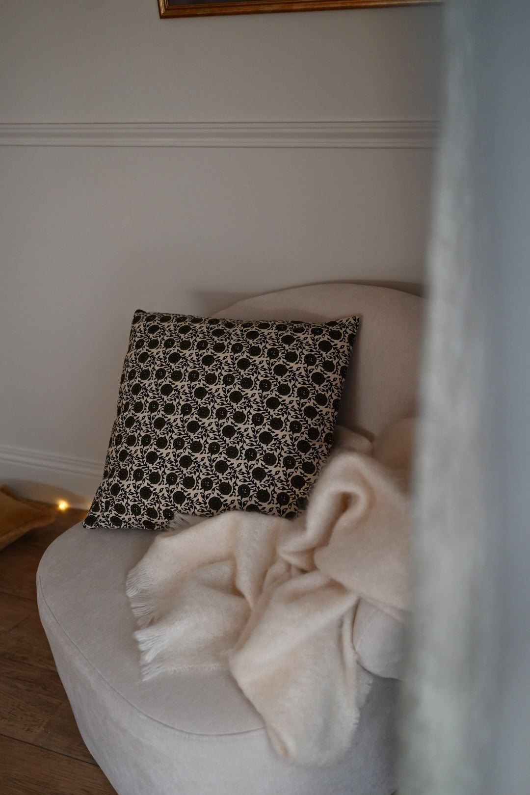 Coussin carré kaki Delhi