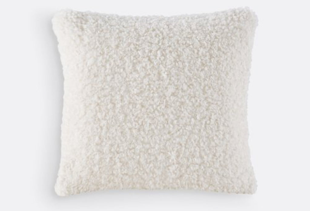 Coussin bouclettes écru carré