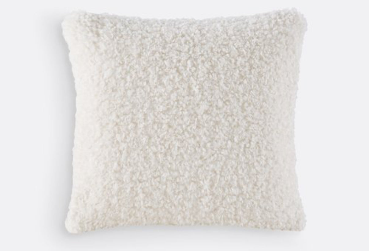 Coussin bouclettes écru carré