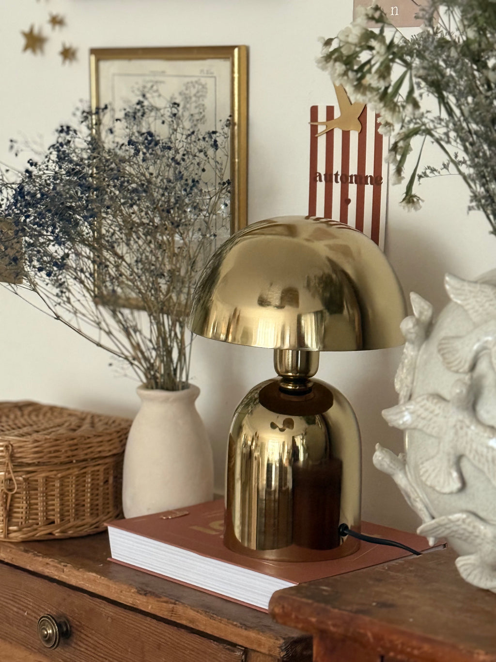 Lampe en métal dorée