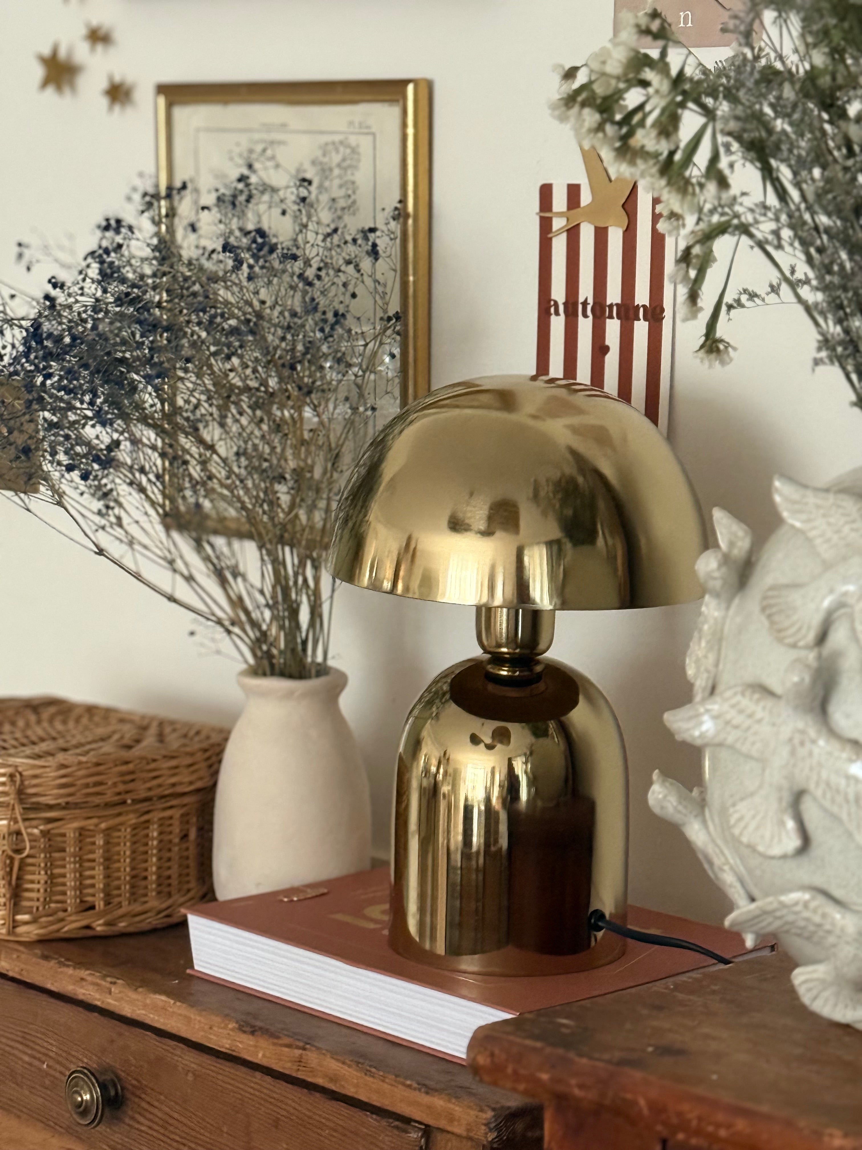 Lampe en métal dorée