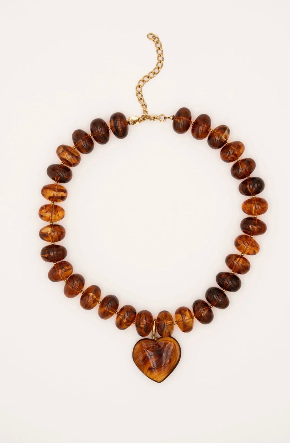 Collier cœur marron