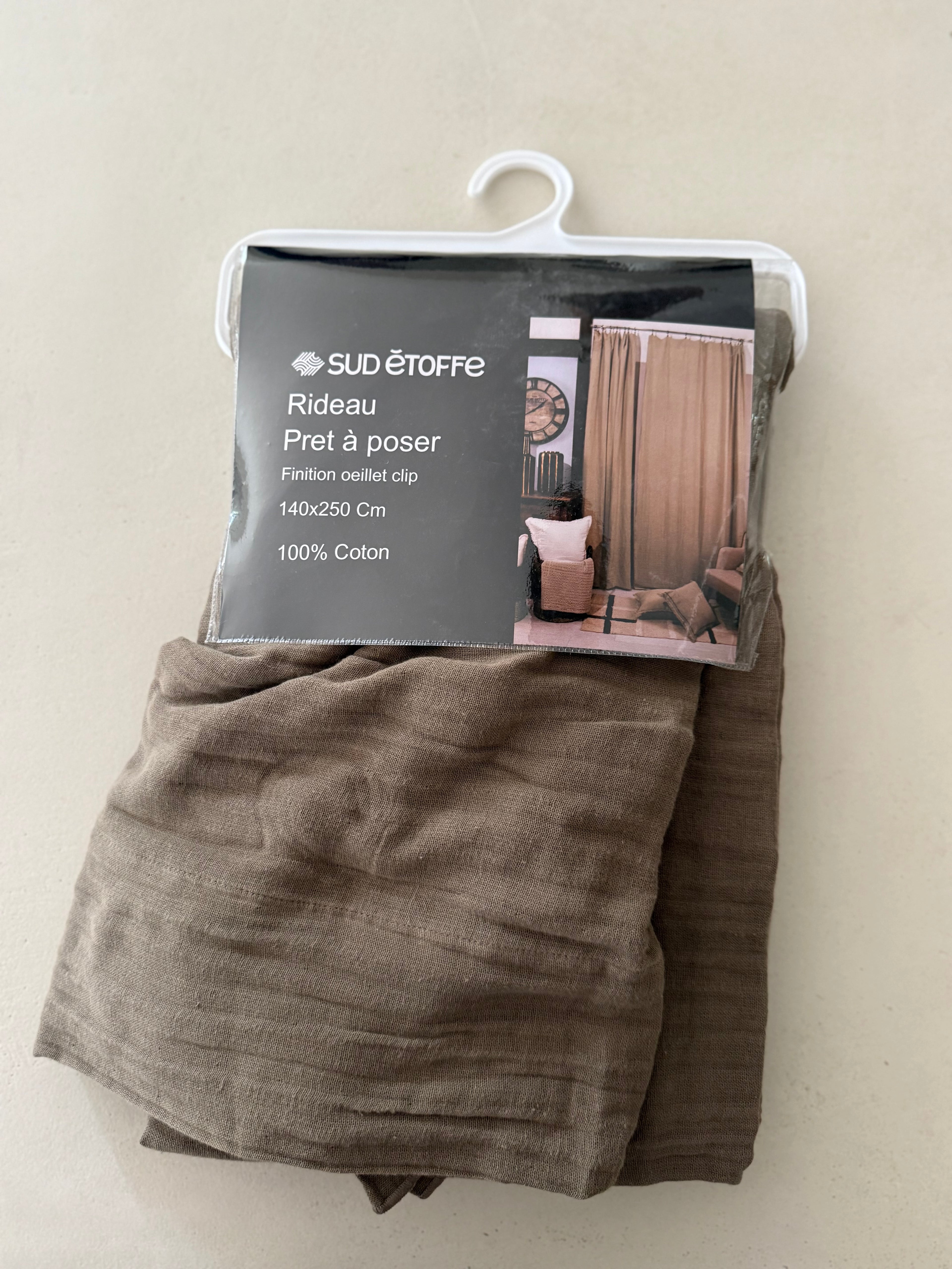 Rideau gaze de coton Taupe