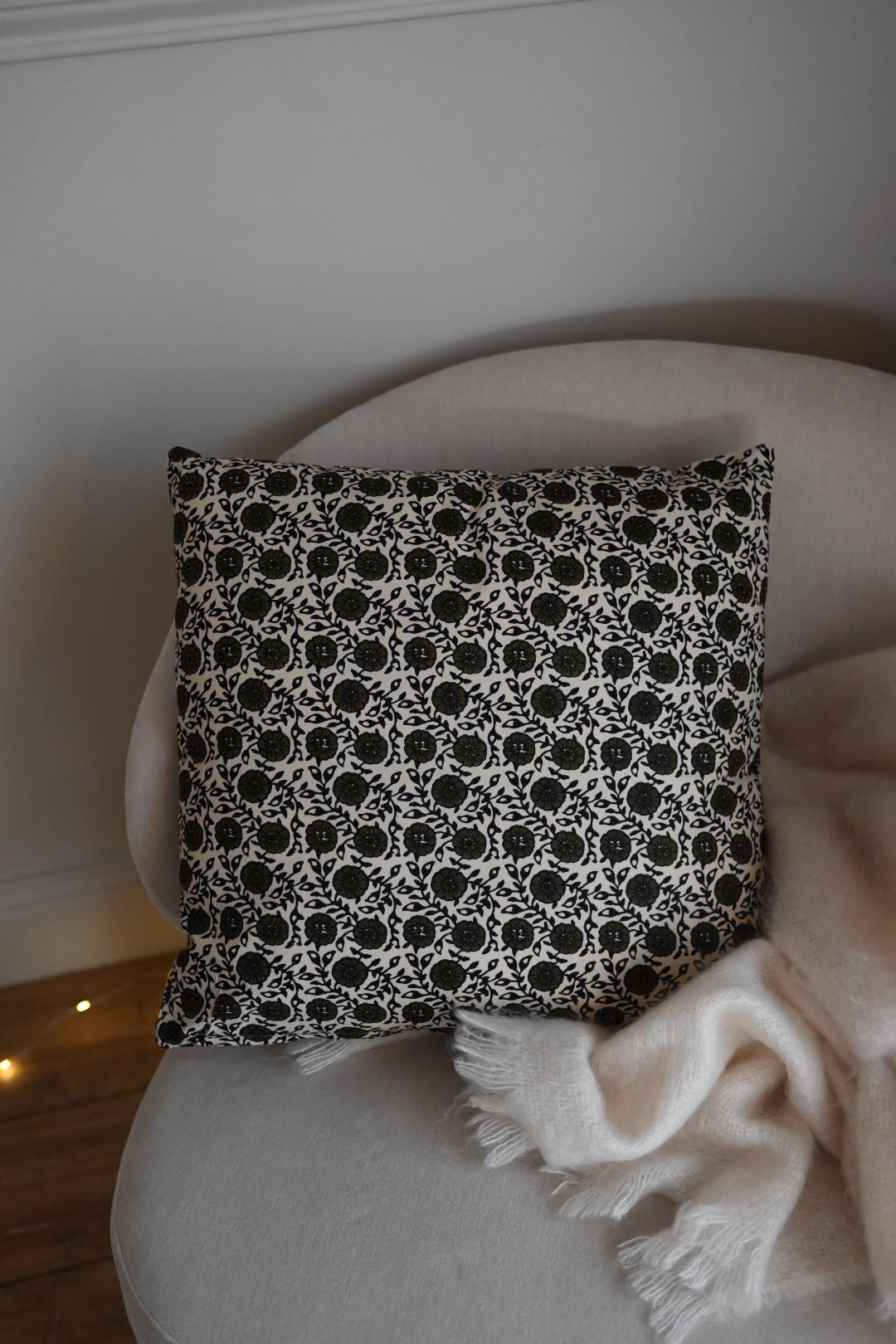 Coussin carré kaki Delhi