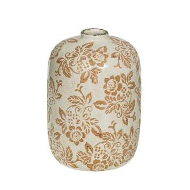 Vase fleuri marron haut