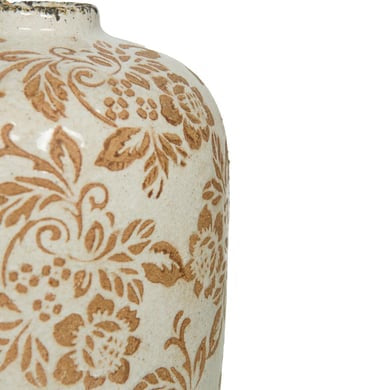 Vase fleuri marron haut