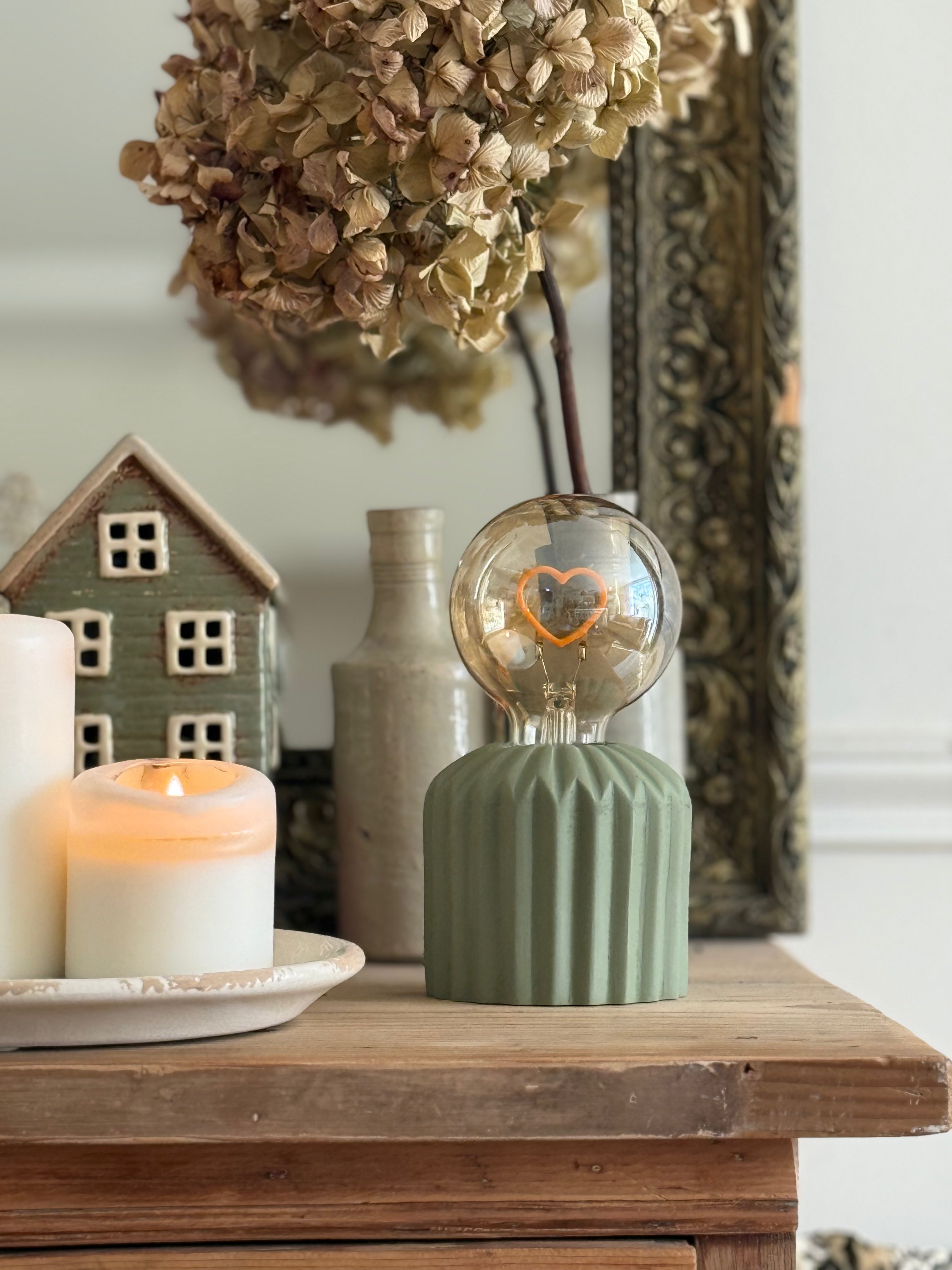 Petite lampe coeur LED vert