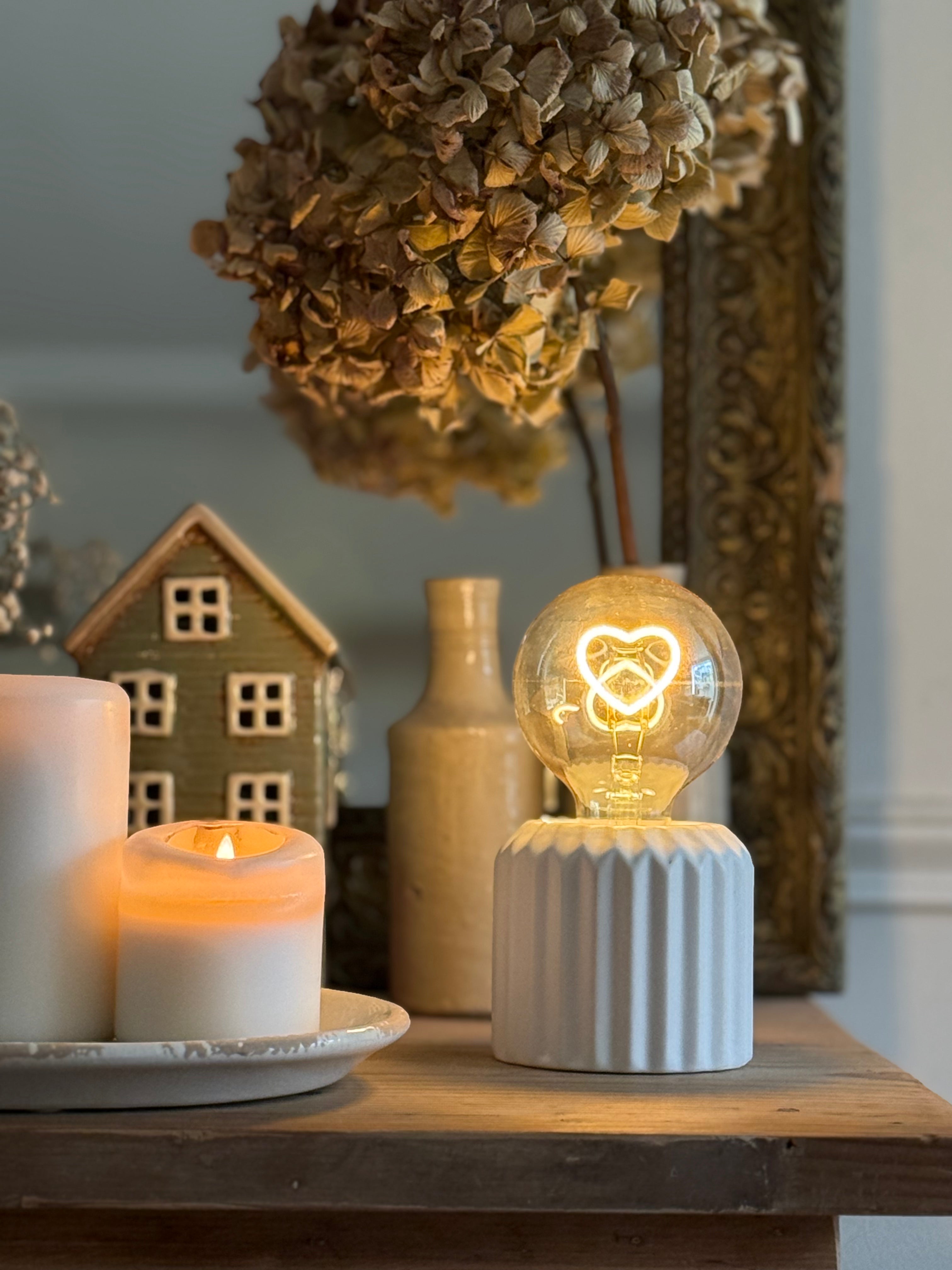 Petite lampe coeur LED Blanche