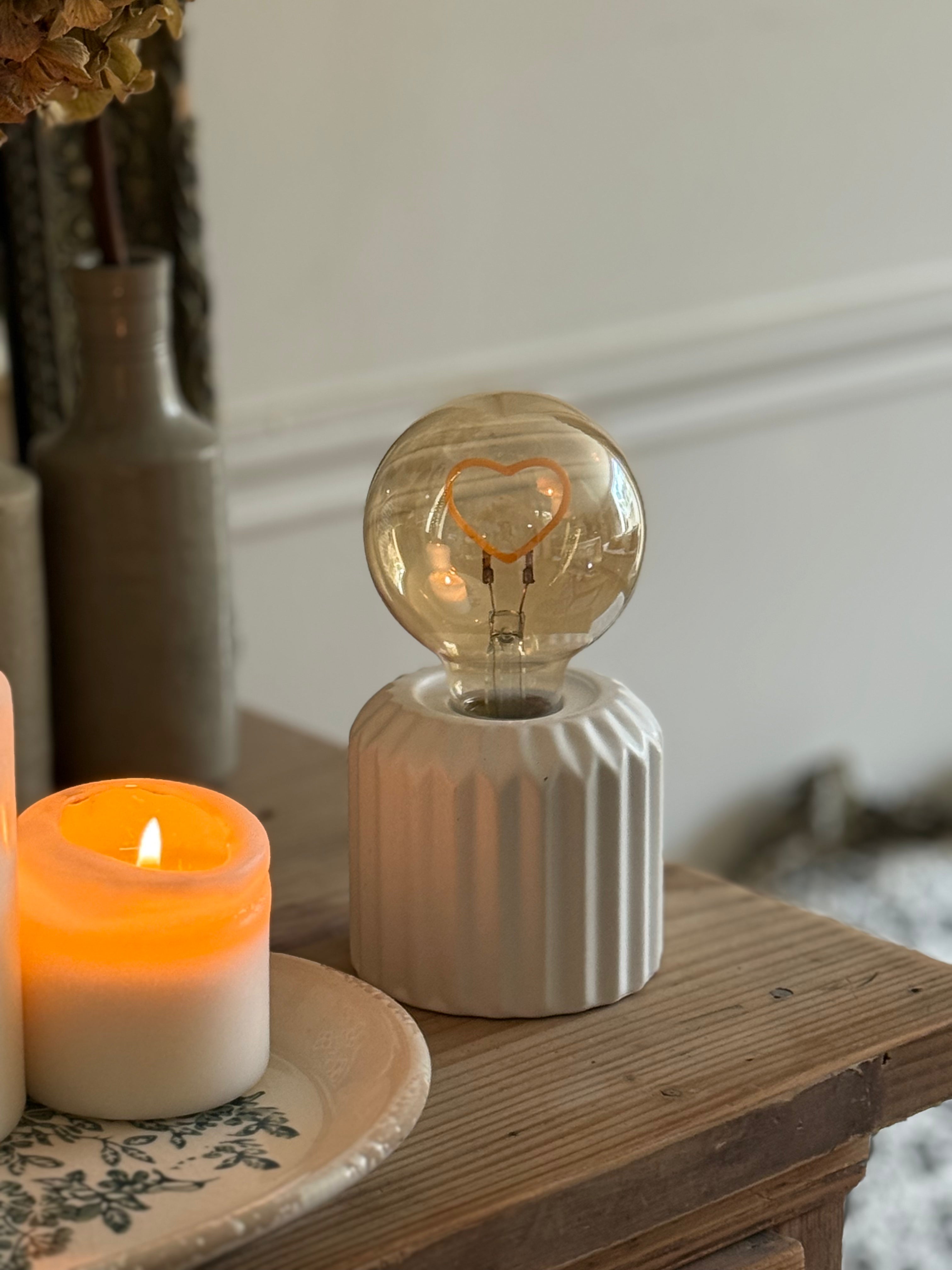 Petite lampe coeur LED Blanche