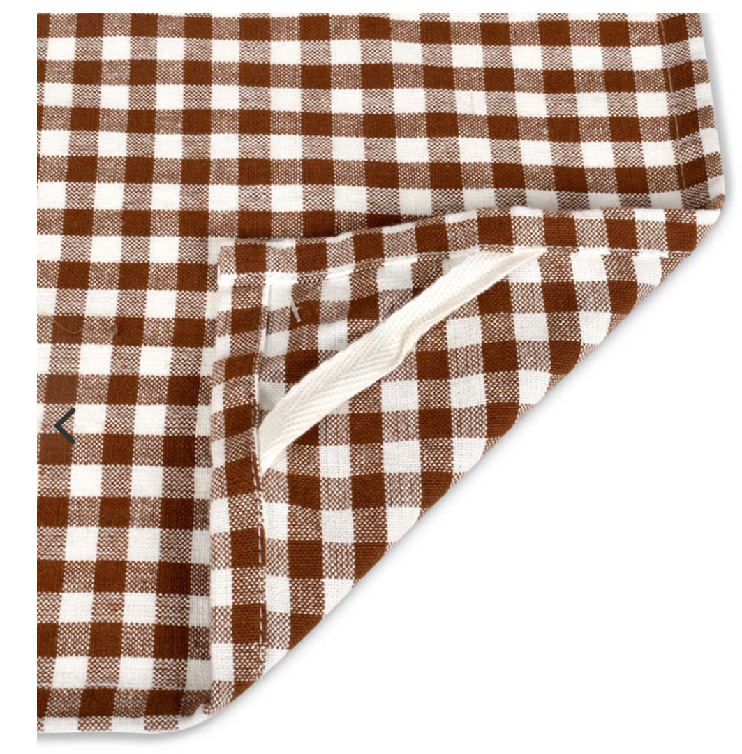 Torchon vichy brun grands carreaux