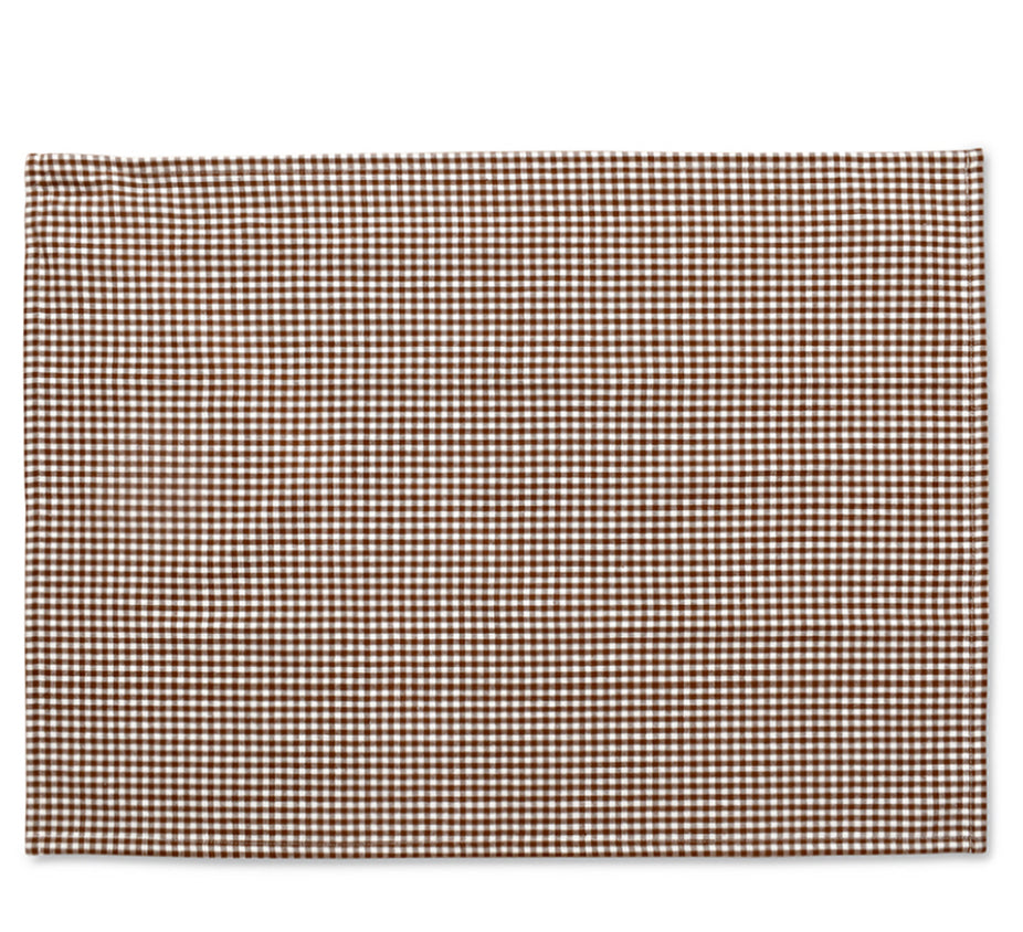 Torchon vichy petits carreaux brun