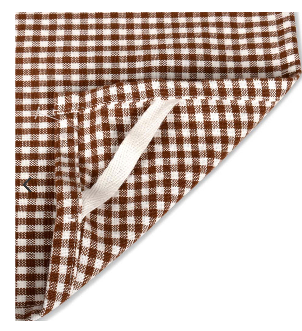 Torchon vichy petits carreaux brun