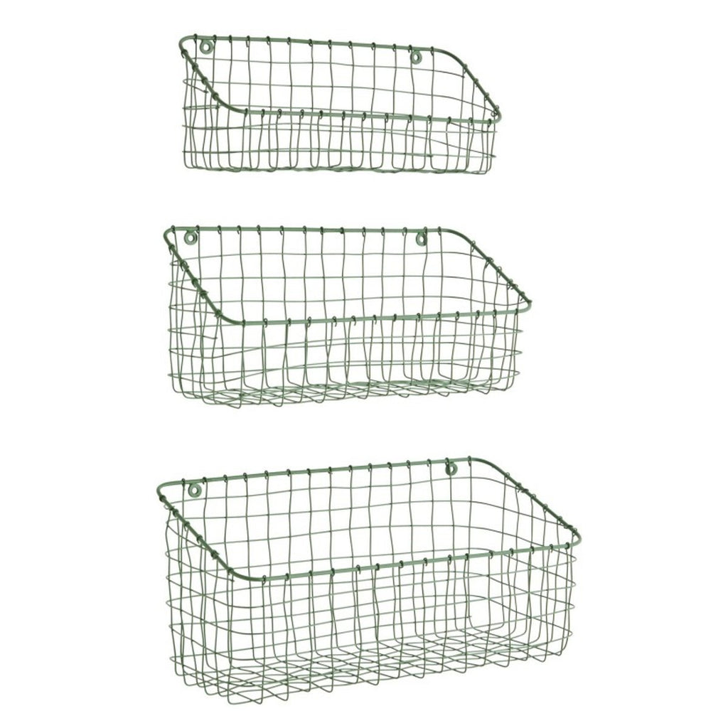 Trio de paniers muraux  verts