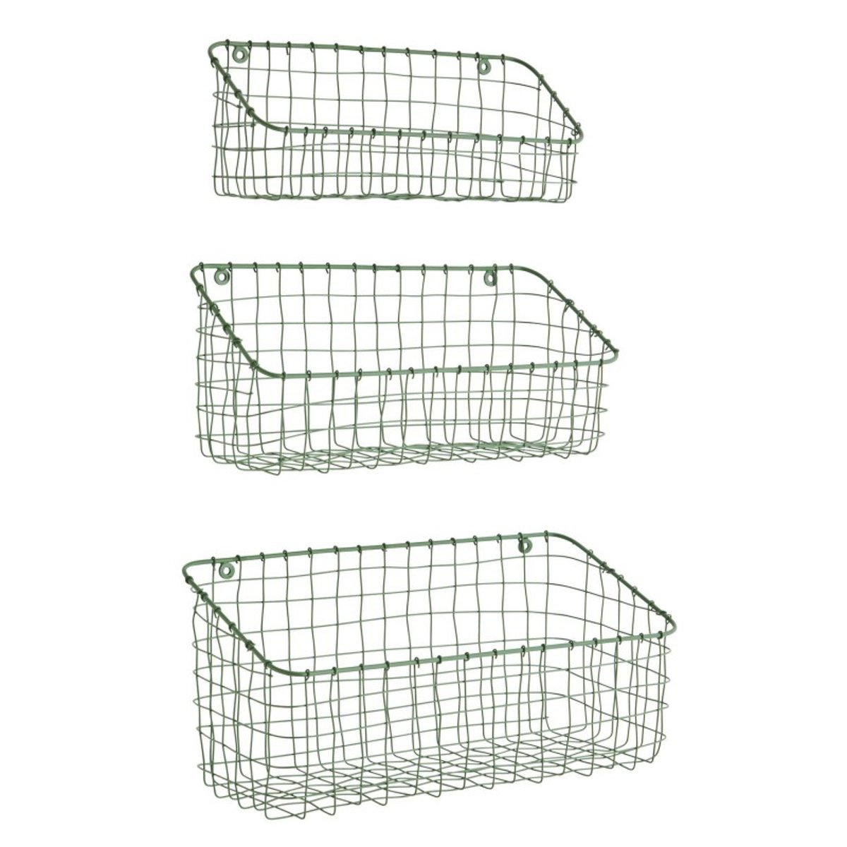 Trio de paniers muraux  verts