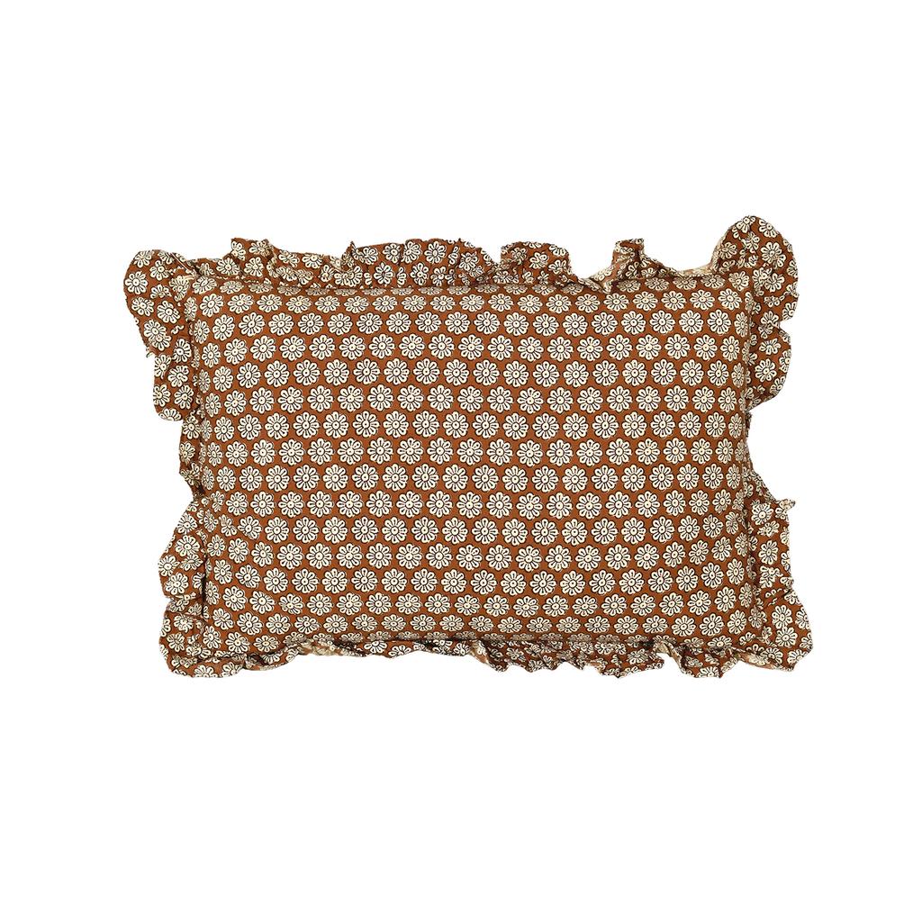 Coussin imprimé brun