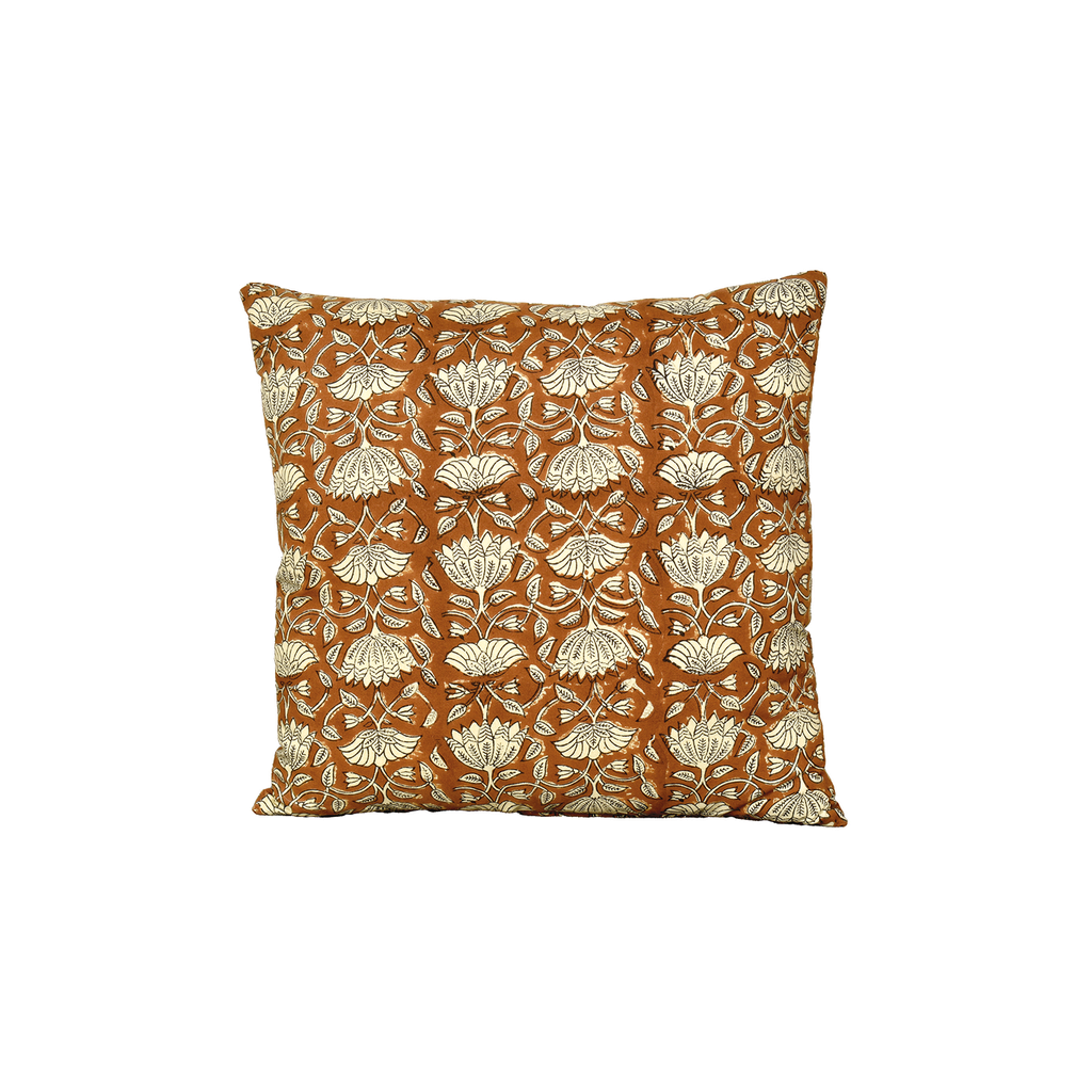 Coussin à motifs brun